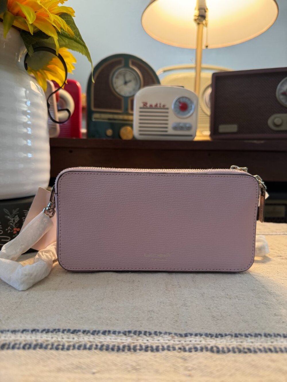 NWT Kate Spade Double Zip Crossbody Wallet | Beaded French Bulldog - Picture 6 of 10